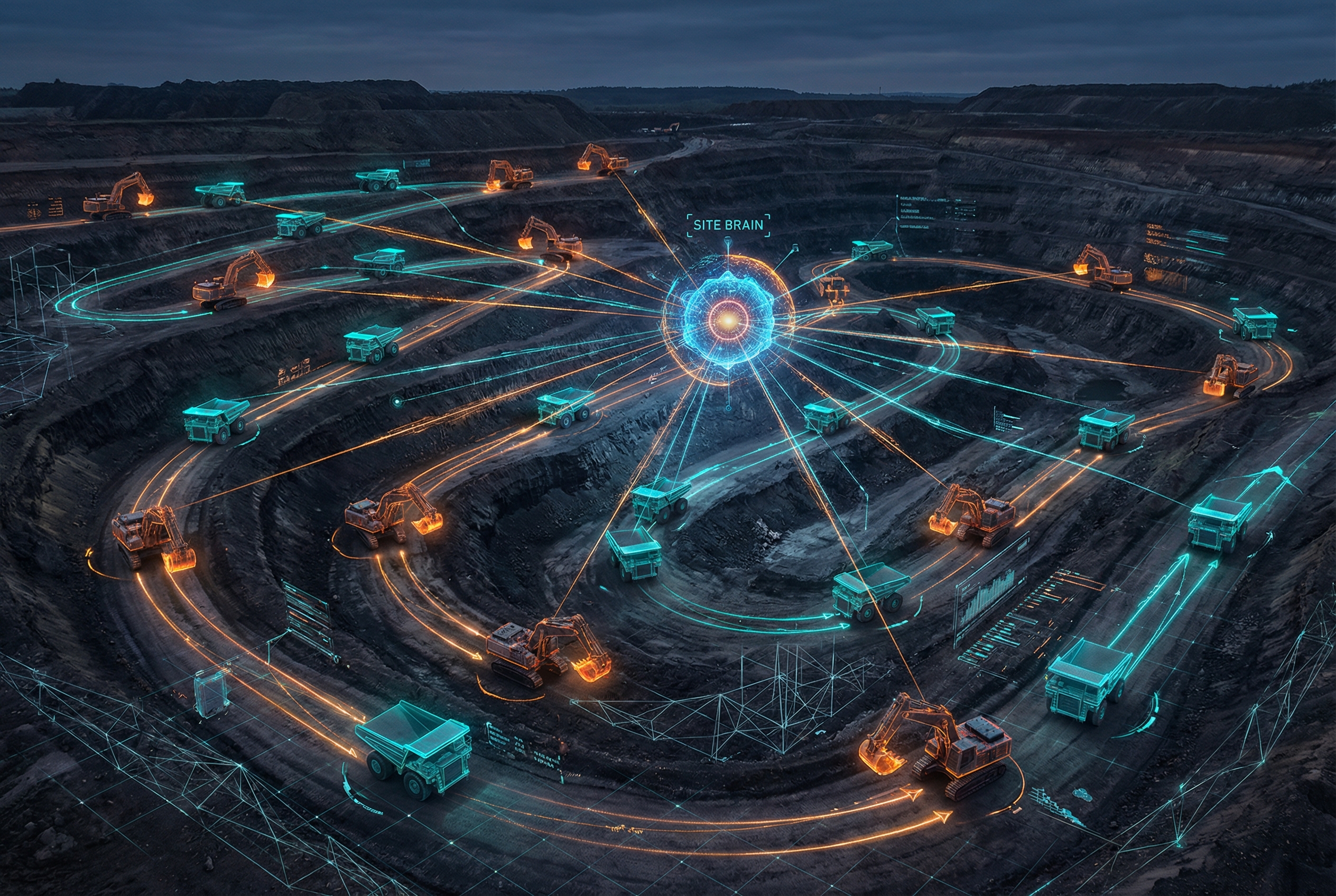 Multi-Agent Fleet Coordination at Construction Site